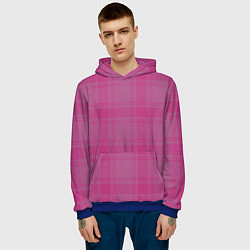 Толстовка-худи мужская Checkered pink, цвет: 3D-синий — фото 2