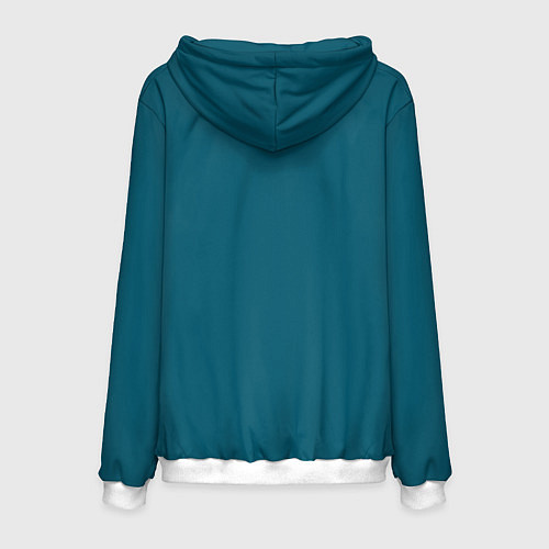 Мужская толстовка Полосатый мандариновый морской рассвет с однотоном / 3D-Белый – фото 2