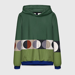 Толстовка-худи мужская Луна Малевича сосновый зеленый, цвет: 3D-синий