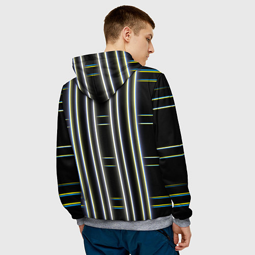 Мужская толстовка Neon yellow blue white / 3D-Меланж – фото 4