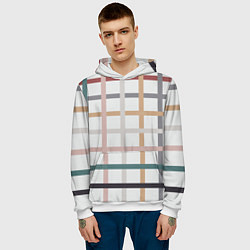 Толстовка-худи мужская Плетенка пастельная, цвет: 3D-белый — фото 2