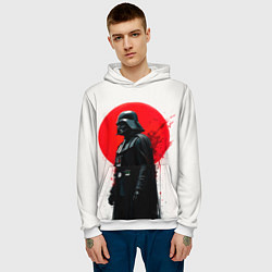 Толстовка-худи мужская Дарт Вейдер на фоне заката, цвет: 3D-белый — фото 2