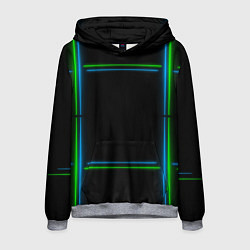 Мужская толстовка Neon green light blue
