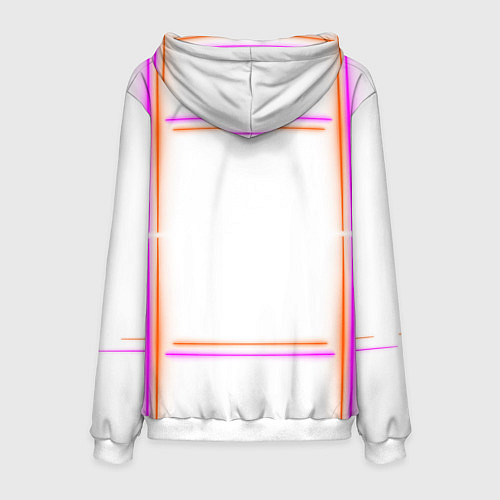 Мужская толстовка Neon white orange pink / 3D-Белый – фото 2