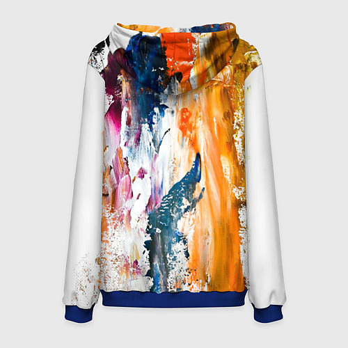 Мужская толстовка Разноцветные мазки кисти на палитре художника / 3D-Синий – фото 2