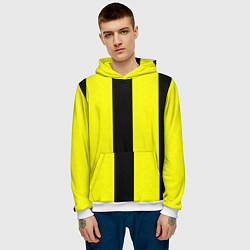 Толстовка-худи мужская Color yellow black line, цвет: 3D-белый — фото 2