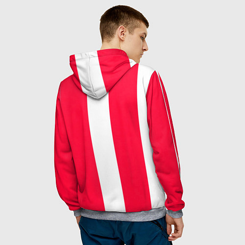 Мужская толстовка Color red white line / 3D-Меланж – фото 4