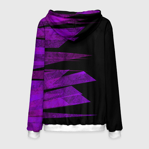 Мужская толстовка Color purple black stripes / 3D-Белый – фото 2