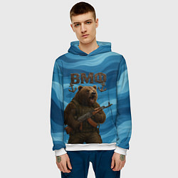Толстовка-худи мужская ВМФ Медведь с АК-47, цвет: 3D-белый — фото 2