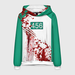 Толстовка-худи мужская Кровавая форма игрока 456 из игры в кальмара, цвет: 3D-белый