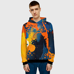 Толстовка-худи мужская Краска на стене, цвет: 3D-черный — фото 2