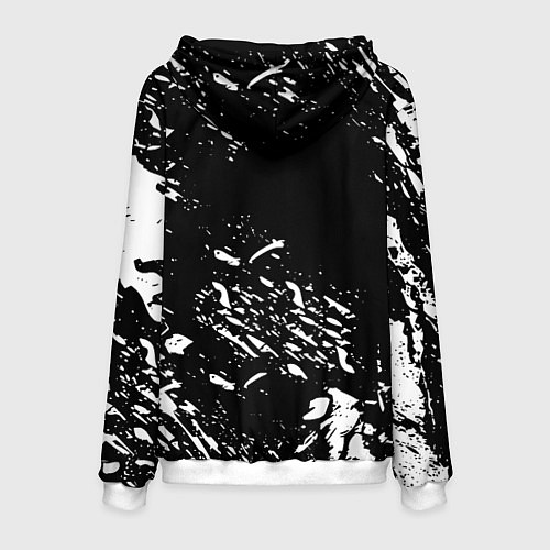 Мужская толстовка Doom белые краски штрихи / 3D-Белый – фото 2