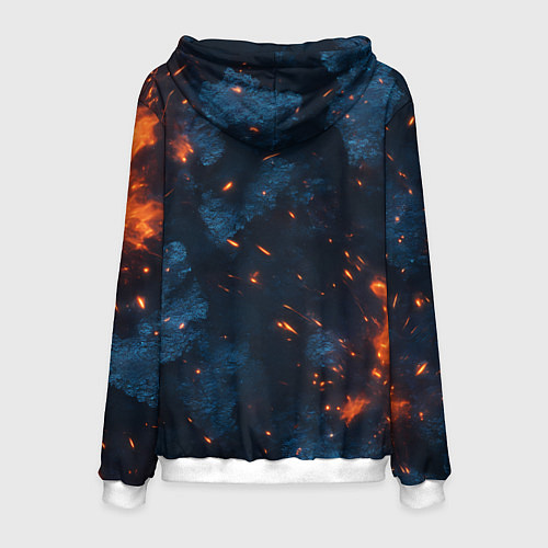 Мужская толстовка Синий камуфляж с искрами / 3D-Белый – фото 2