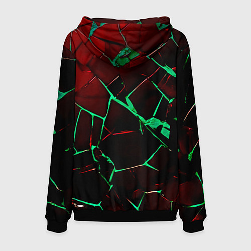 Мужская толстовка Битые плиты тёмно-красный с зелёным / 3D-Черный – фото 2