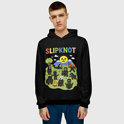 Толстовка-худи мужская Slipknot, мультяшный стиль, цвет: 3D-черный — фото 2