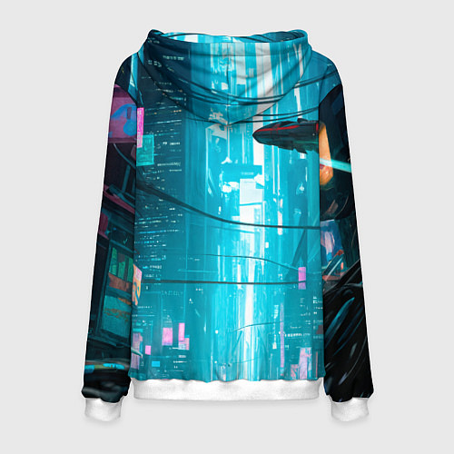 Мужская толстовка Рик-киберпанк / 3D-Белый – фото 2