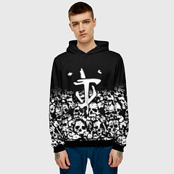 Толстовка-худи мужская Doom черепа, цвет: 3D-черный — фото 2
