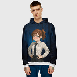 Толстовка-худи мужская Сиратори Айра школьница, цвет: 3D-белый — фото 2