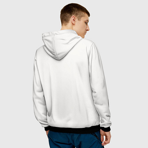 Мужская толстовка Черный кролик в стиле модерн / 3D-Черный – фото 4