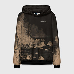 Толстовка-худи мужская Dream on тёмно-коричневый, цвет: 3D-черный