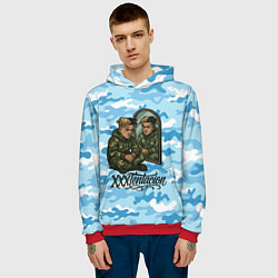 Толстовка-худи мужская XXXTentacion сидит рядом с зеркалом, цвет: 3D-красный — фото 2