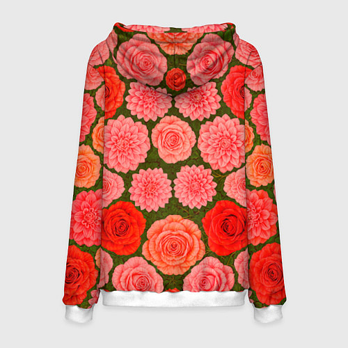 Мужская толстовка Цветочная поляна паттерн / 3D-Белый – фото 2