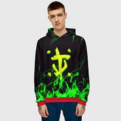 Толстовка-худи мужская Doom кислотное лого, цвет: 3D-красный — фото 2