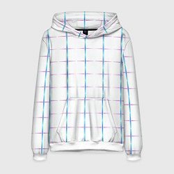 Толстовка-худи мужская Color white blue stripes, цвет: 3D-белый