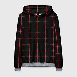 Толстовка-худи мужская Color black red crosses, цвет: 3D-меланж
