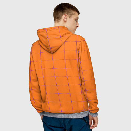 Мужская толстовка Color orange stripe / 3D-Меланж – фото 4