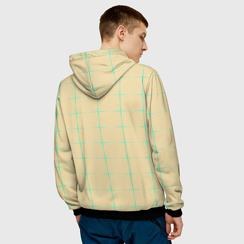 Мужская толстовка Color beige green crosses / 3D-Черный – фото 4