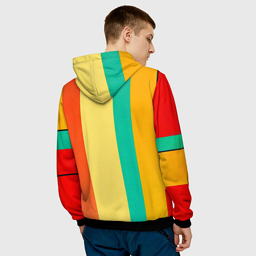 Мужская толстовка Мужчина с пистолетом поп-арт / 3D-Черный – фото 4