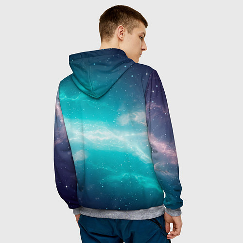 Мужская толстовка Галактическое сияние небес / 3D-Меланж – фото 4