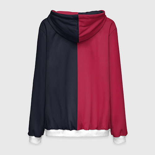 Мужская толстовка Солнце красно-синее / 3D-Белый – фото 2