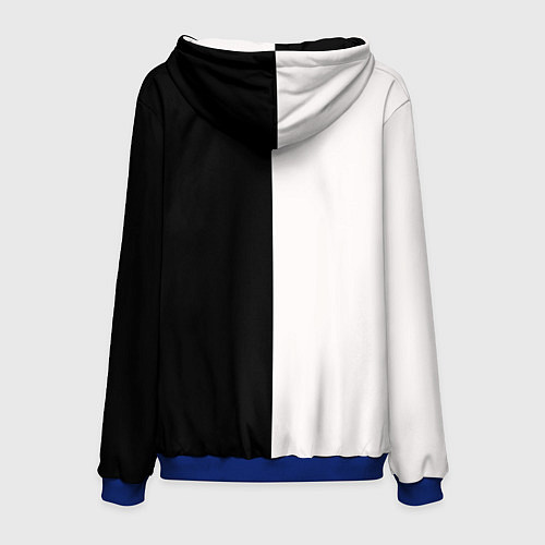 Мужская толстовка Солнце черно-белое / 3D-Синий – фото 2