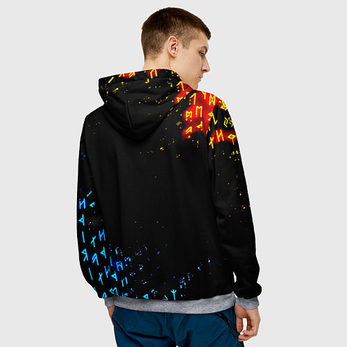 Мужская толстовка Doom огненные символы / 3D-Меланж – фото 4