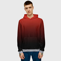 Толстовка-худи мужская Red gradient, цвет: 3D-меланж — фото 2