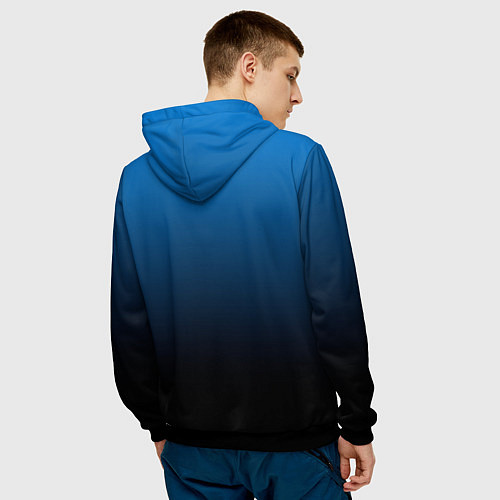 Мужская толстовка Blue gradient / 3D-Черный – фото 4