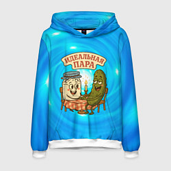 Толстовка-худи мужская Молоко и огурец - идеальная пара, цвет: 3D-белый