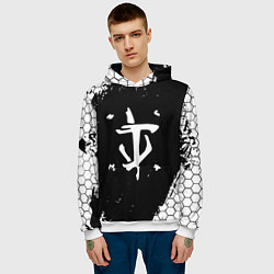 Толстовка-худи мужская Doom соты краски, цвет: 3D-белый — фото 2