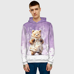 Толстовка-худи мужская Умилительный мишка, цвет: 3D-белый — фото 2