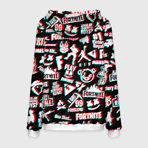 Мужская толстовка Doom x fortnite glitch / 3D-Белый – фото 2