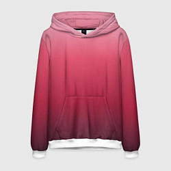 Толстовка-худи мужская Градиент гранатовый, цвет: 3D-белый