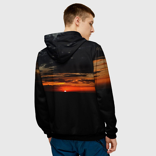 Мужская толстовка Закат на плато / 3D-Черный – фото 4
