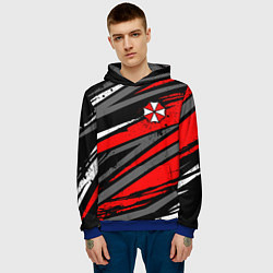 Толстовка-худи мужская Umbrella - red lines, цвет: 3D-синий — фото 2