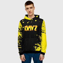 Толстовка-худи мужская Dayz краски желтые краски, цвет: 3D-черный — фото 2