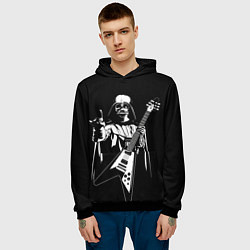 Толстовка-худи мужская Дарт Вейдер рокер, цвет: 3D-черный — фото 2