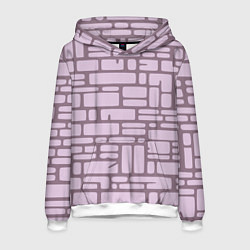 Толстовка-худи мужская Кирпичная кладка, цвет: 3D-белый