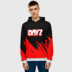 Толстовка-худи мужская Dayz штрихи красок, цвет: 3D-белый — фото 2