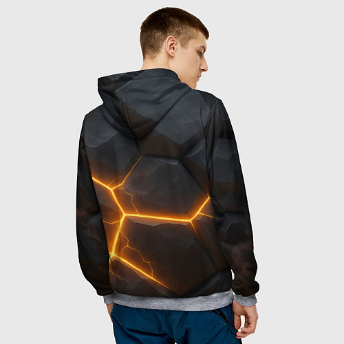 Мужская толстовка Саня силен как медведь / 3D-Меланж – фото 4